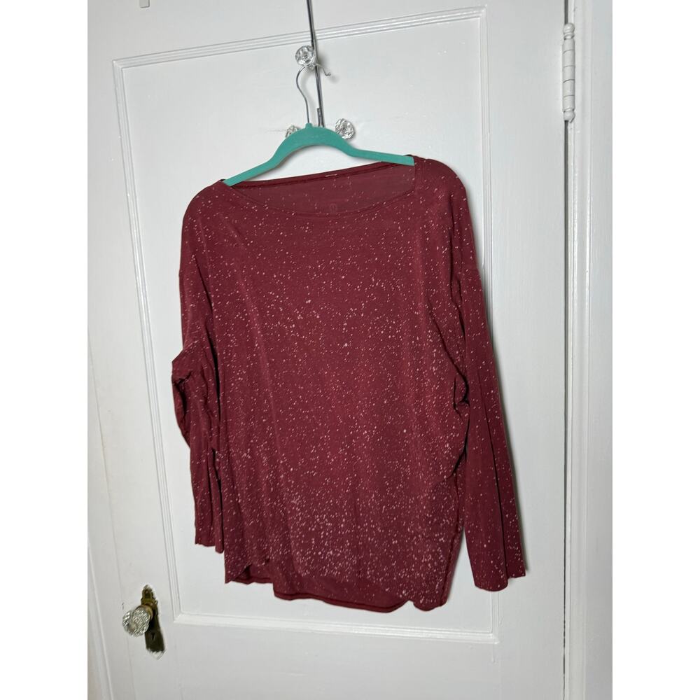 Lululemon Back in Action Long Sleeve Splatter T-shirt Pima Cotton Oversized 12 - Picture 6 of 7